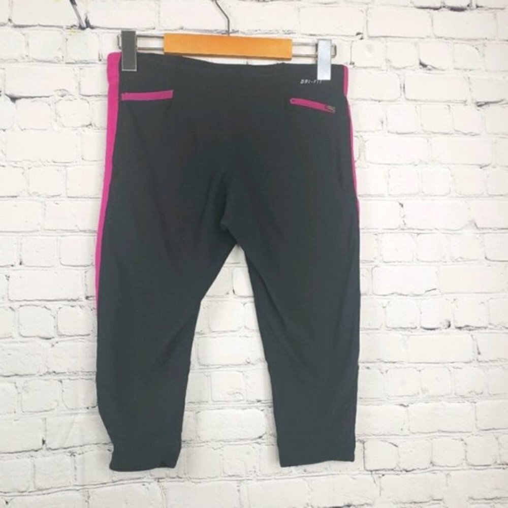 Nike Black Pink Running Tights Leggings Gym Yoga Activewear Workout Athletic - Picture 3 of 12